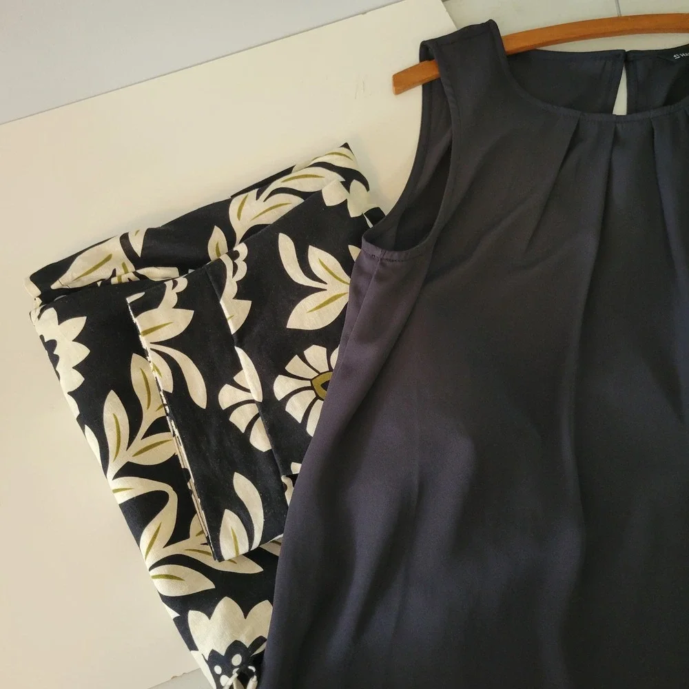 New Christian Siriano Wide Leg High Waisted Trouser Black Cream Olive Green Boho - Picture 14 of 14
